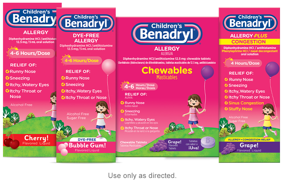 BENADRYL® provides relief when your pediatric patients need it most.