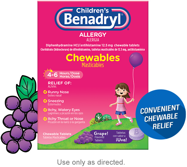 Children’s BENADRYL® Chewables dosing